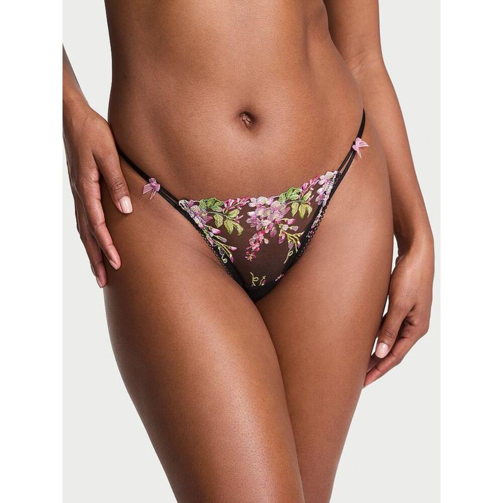 💗👙Victoria's Secret Dark Twilight Blue Ziggy Embellished G-String Thong👙💗 - Picture 2 of 8